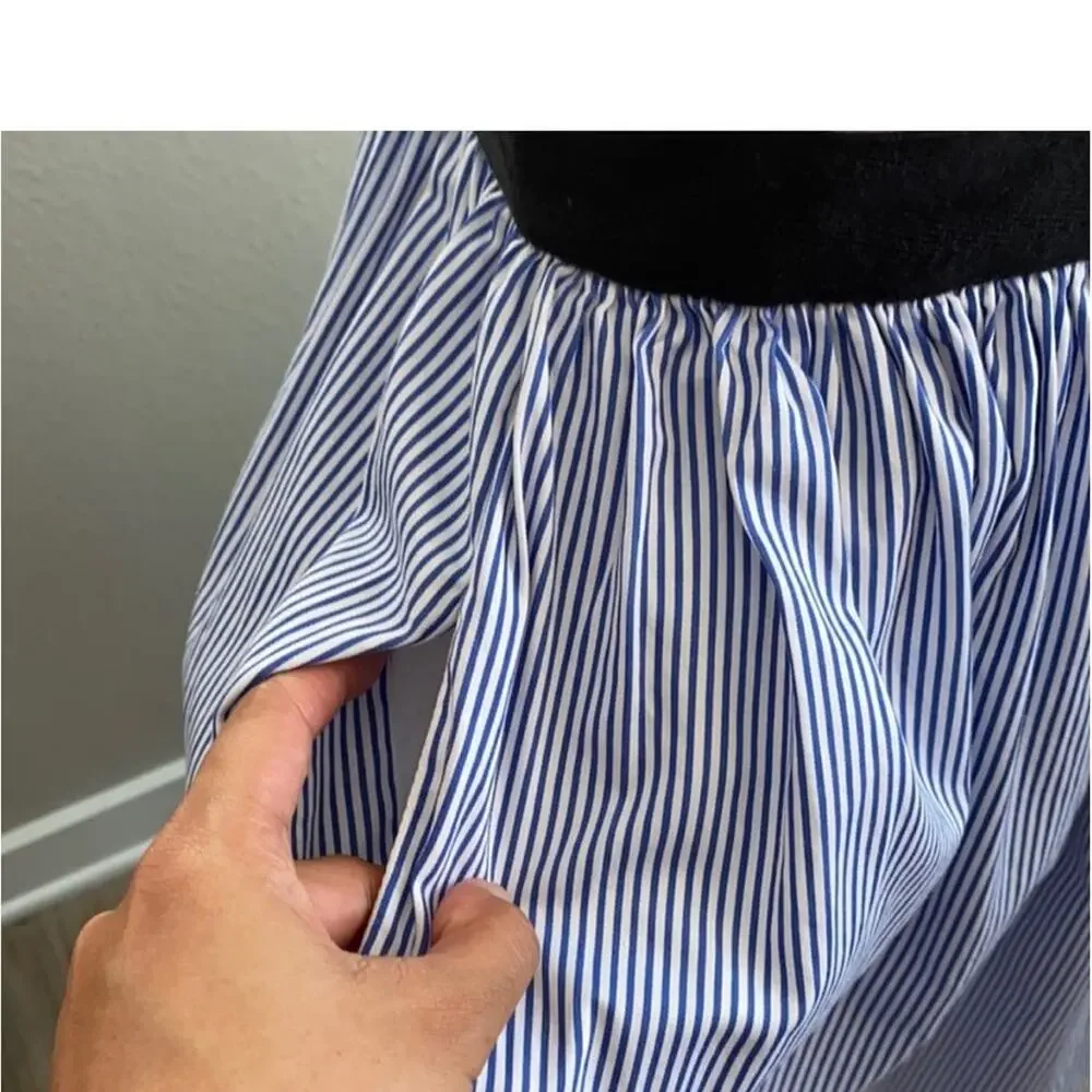 Kate Spade Broome Street Pinstripe blue & white dress. Sz 8 $229 - Picture 13 of 15